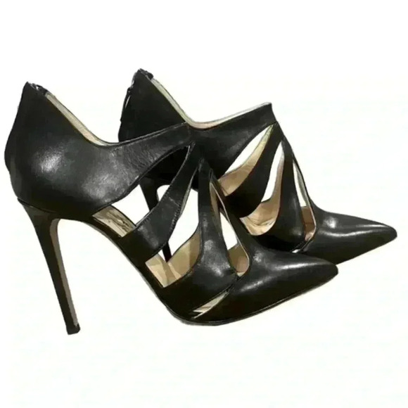 Alejandro Ingelmo Vero Cuoio Made in Italy Leather Black Heels Women’s Sz 38 1/2 - Picture 1 of 8